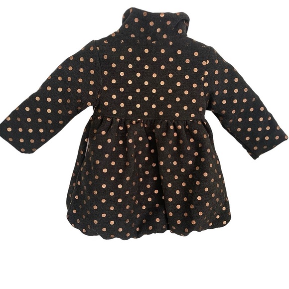 Penelope Mack Grey Polka Dot Flower Accent Coat Sz 3T - Picture 3 of 8
